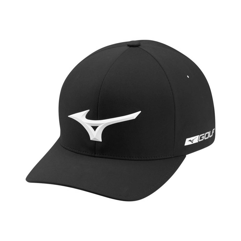 Panske Čiapky Mizuno Tour Delta Fitted Čierne Vypredaj RKGA13820